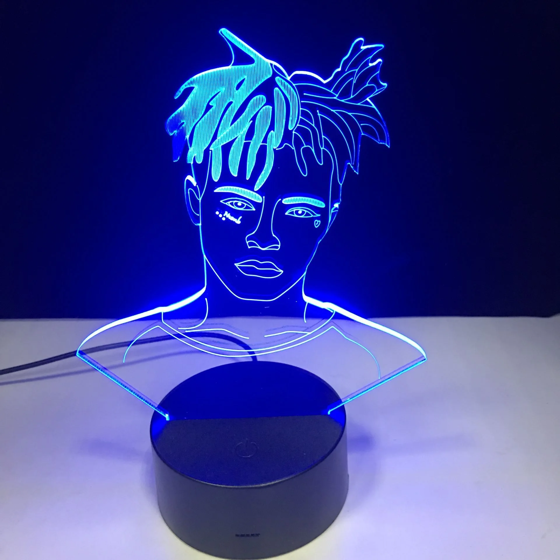 XXXTentacion известных реперские кепки 3D светодиодный светильник Иллюзия 7 цветов