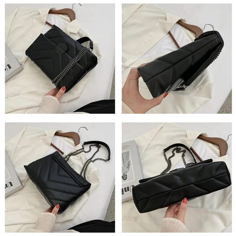 

Embroidery Thread Small PU Leather Crossbody Bags for Women 2021Trend Hand Bag Purse Women's Branded Trending Shoulder Handbags