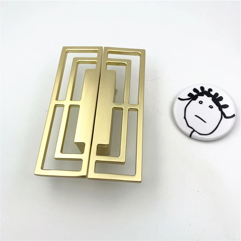 1 pair gold LCH, Древний китайский стиль, новинка, цинковый сплав, черный, золотой, медный цвет, ручка для шкафа, выдвижная ручка для ящика, дверная тяга, статическое оборудование - Цвет: 1 pair gold