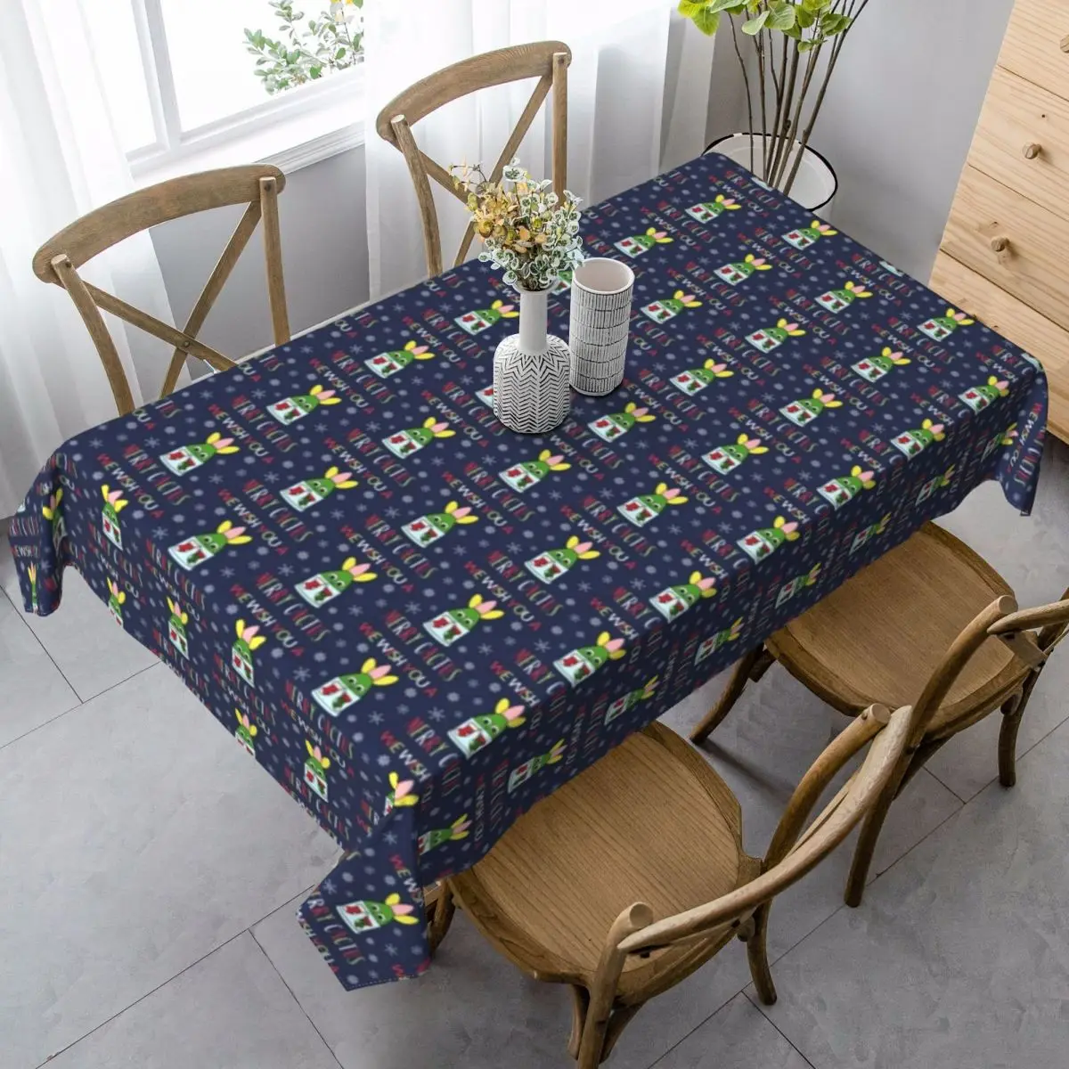 

Cactus Tablecloth Decoration Outside Table Cover Cute Custom Polyester Cheap Table Cloth