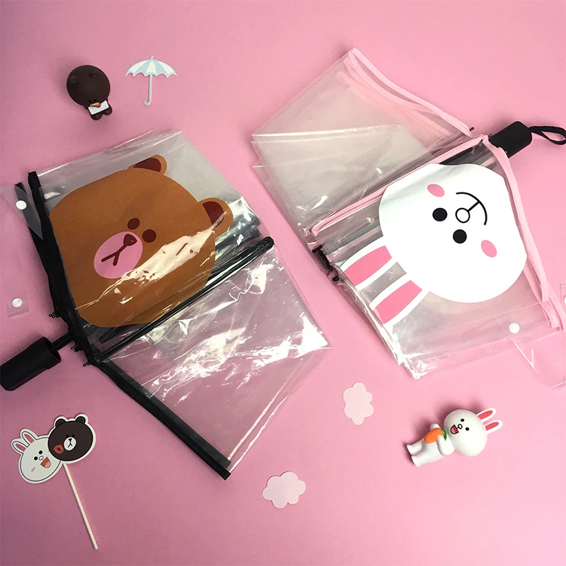 Модный полностью автоматический прозрачный складной зонт Парагвай женский и