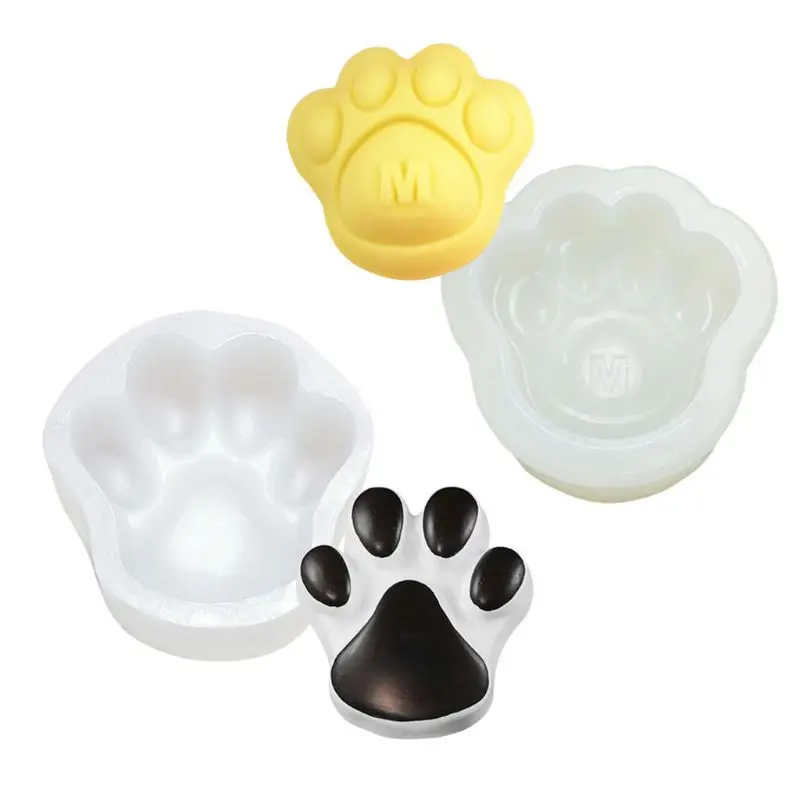 3 5 дюймов DIY Большой Pet Paw силиконовые формы с рисунком собачки и котика лапой