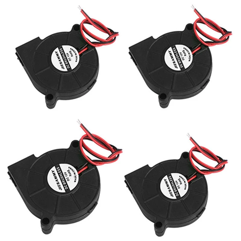 

50 mm Blower 24 Volt 5015 Double Ball Bearing 50 x 15 mm Turbocharged Brushless-High Speed (Pack of 4)