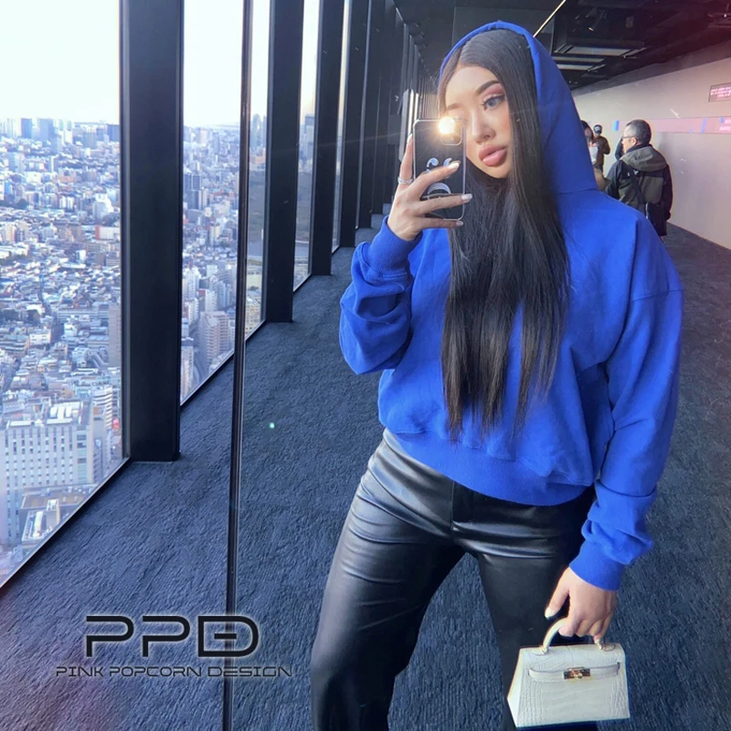 Fashion Harajuku Spring Hoodie Women Loose Korean Style Sweatshirt Autumn Streetwear Solid Color Hoodies Pullovers | Женская одежда