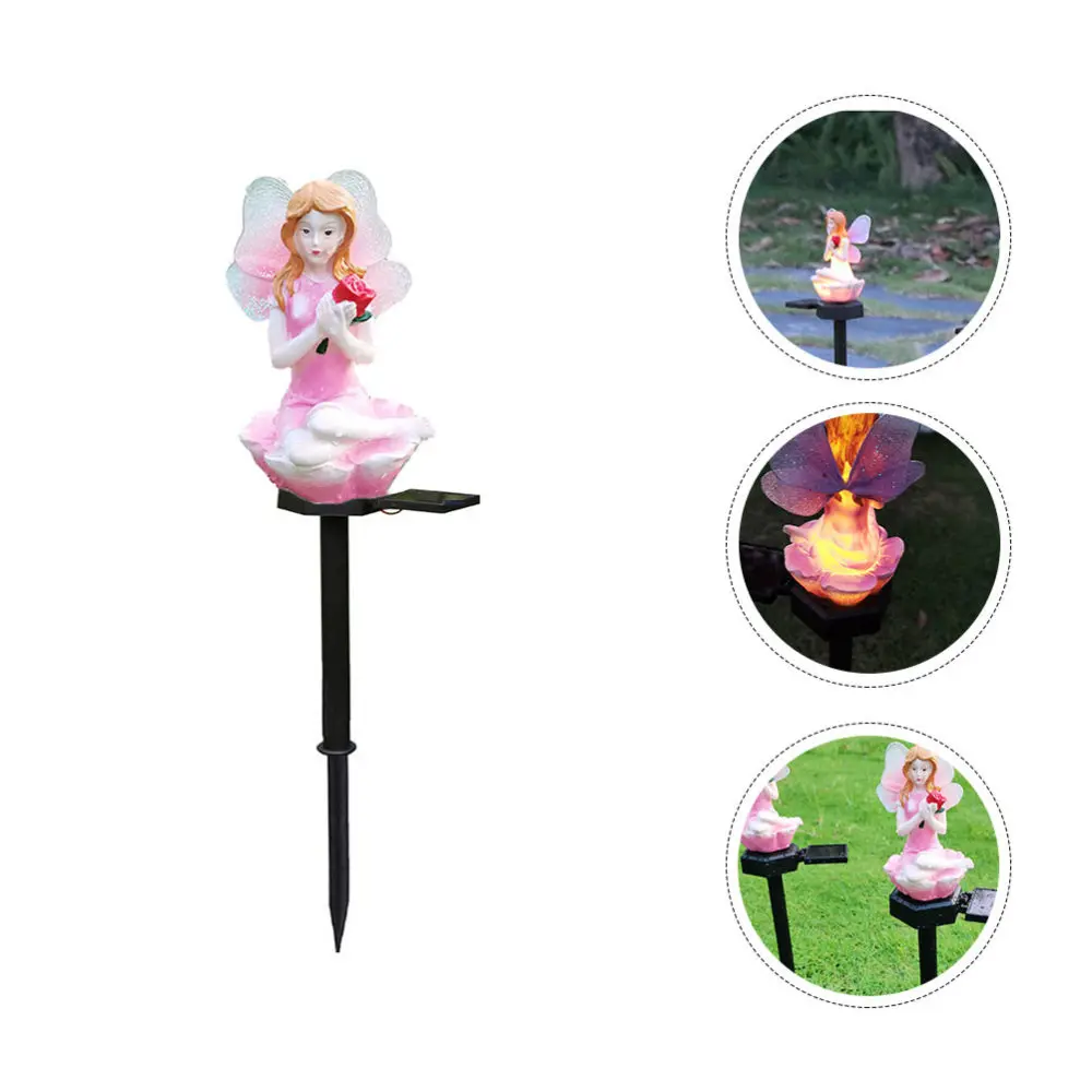 

LED Solar Powered Decorative Lamp Flower Fairy Shaped Landscape Stake Lamp
