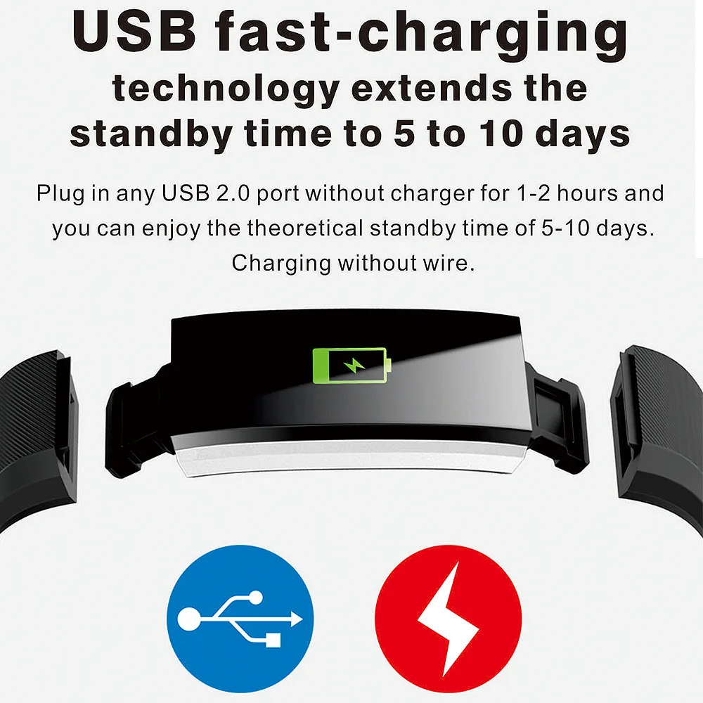 Фитнес трекер умный браслет Спортивный Браслет датчик здоровья Шагомер Смарт