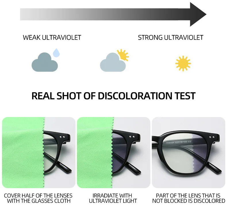 Солнцезащитные очки JackJad TR90 поляризационные фотохромные линзы с защитой от синих