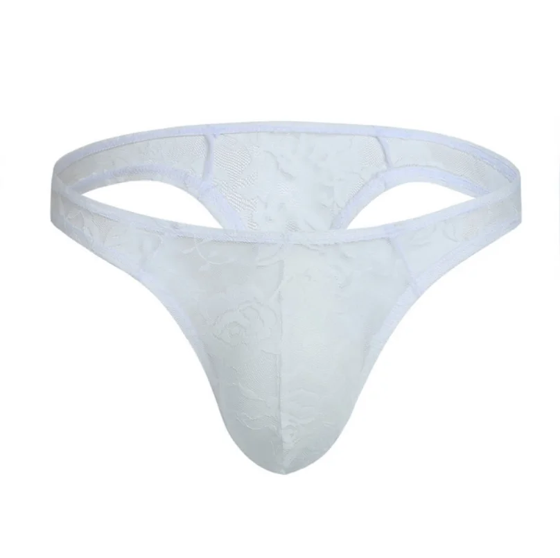 

Mens 2021 Sexy Panties Transparent Underwear Men Briefs Hollow Out Lace Underpants G string Intimates