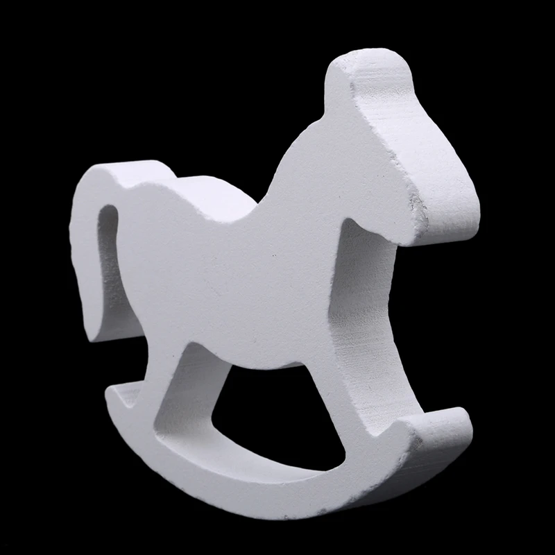 Белая деревянная маленькая милая лошадка-качалка домашний декор детские игрушки