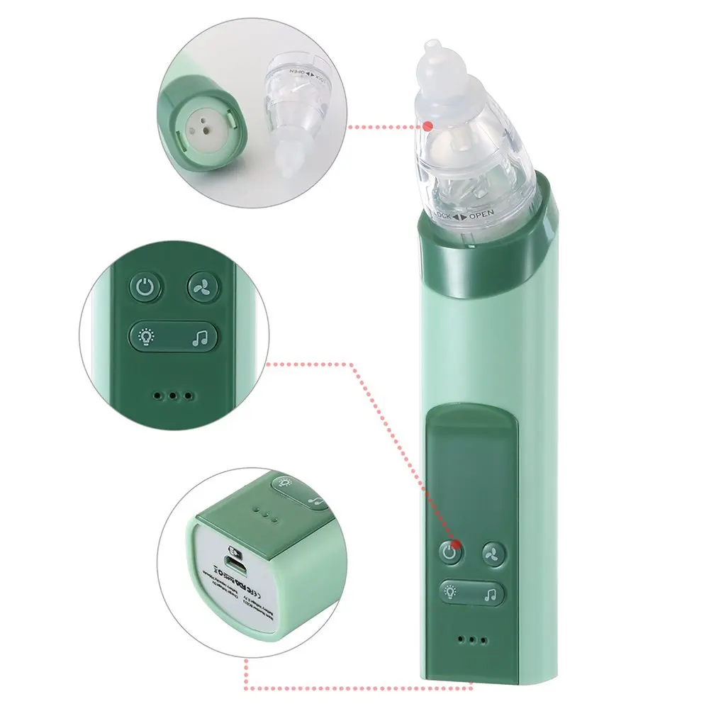 

Nasal Aspirator Baby Electric Nasal Aspirator Newborn Baby Nose Cleaner Adult beauty instrument Blackhead Remover Bab 2 in 1