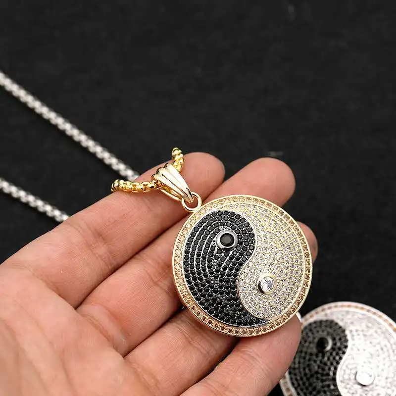 Высококачественное циркониевое ожерелье Сплетницы тайчи Инь Янь Мужская и