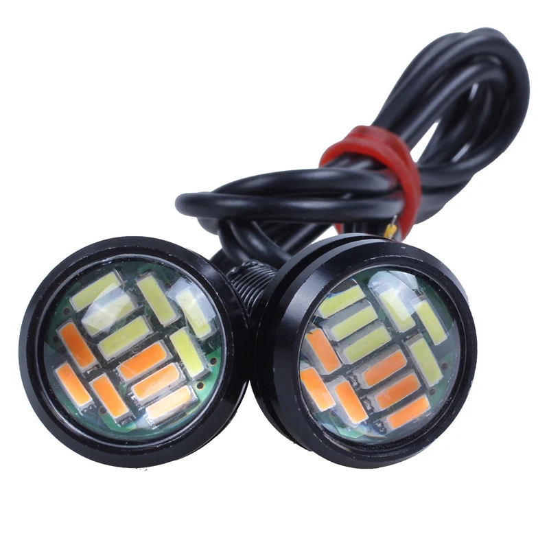 2 шт. 12 в 23 мм двойной цвет переключатель 4014 Led Drl Eagle Eye Дневной светильник |