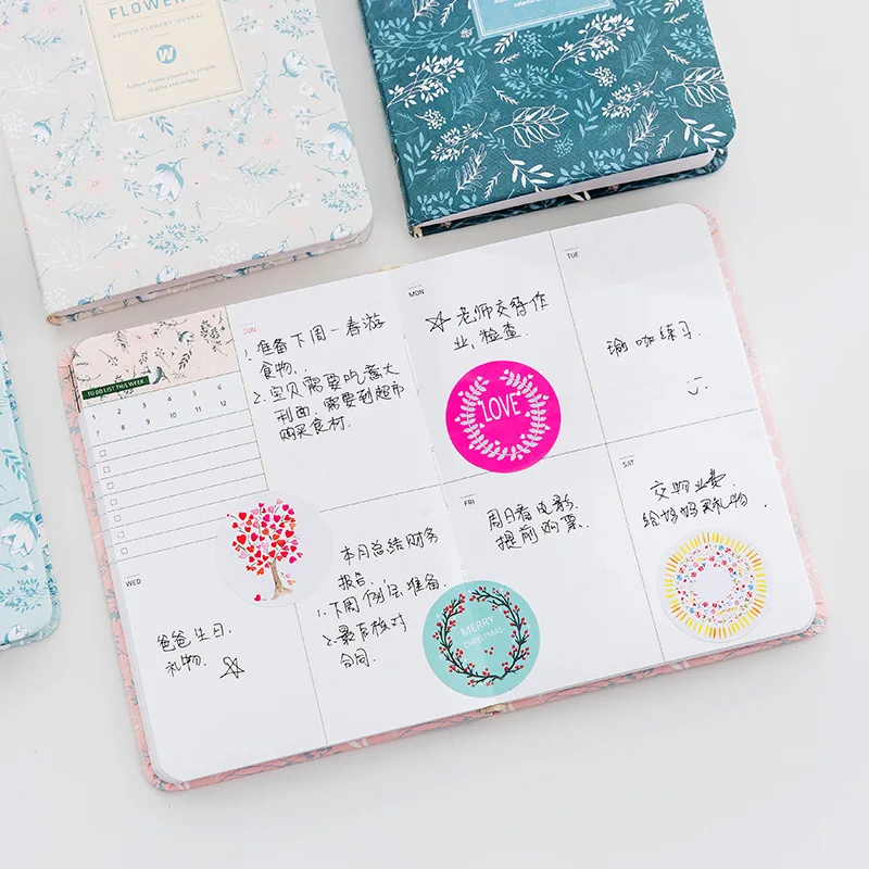 

2021 Korean Kawaii Vintage Flower Schedule Yearly Diary Weekly Monthly Daily Planner Organizer Paper Notebook A6 Agendas