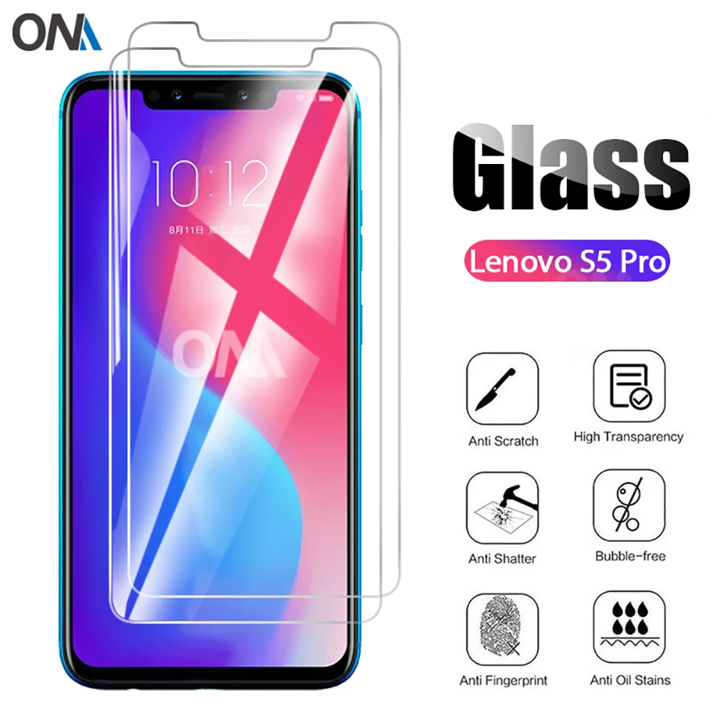 

2Pcs Tempered Glass For Lenovo S5 Pro Glass Screen Protector 2.5D 9H Premium Tempered Glass Lenovo S5 Pro Protective Film