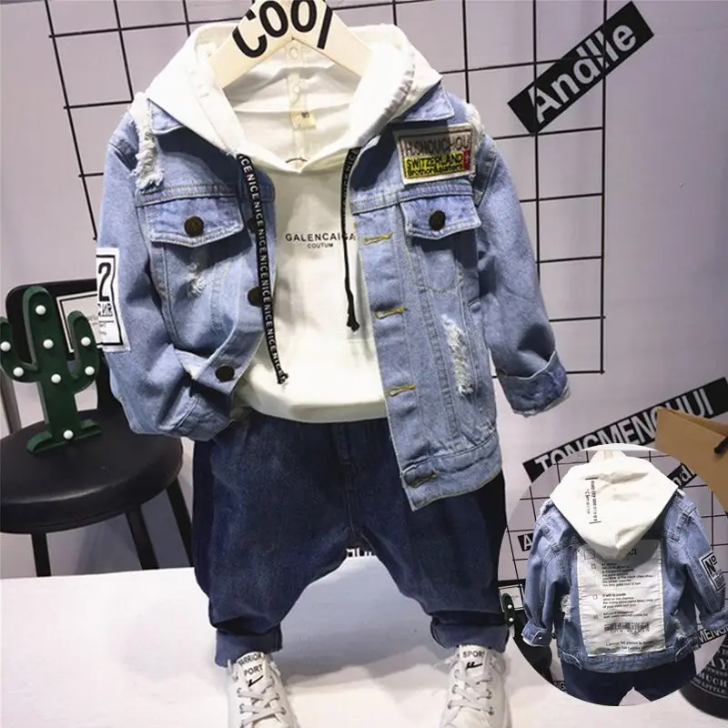 Детская джинсовая куртка пальто 2020 новая осенняя модная верхняя одежда с