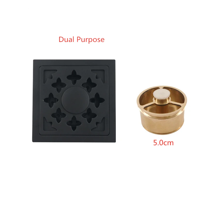 Черный сток в полу из нержавеющей стали отходов решетки Ванная комната Душ слив