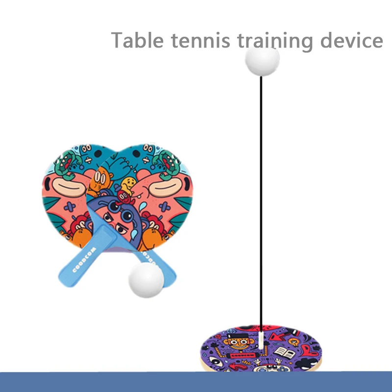 

Wooden Tables Tennis Rebound Toys Ping Pong Practice Trainer Elastic Flexible Shaft Self-Recovery Rebound Board Children Toys