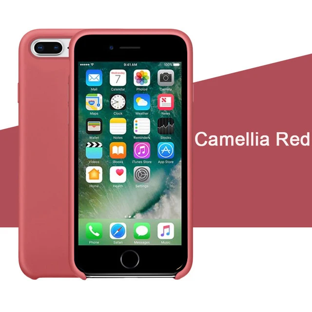 Camellia Red Роскошный силиконовый чехол для iphone 7 8 6S 6 Plus 11 Pro X XS чехол для MAX XR на Apple iphone 7 8 plus X 10 чехол официальный - Цвет: Camellia Red