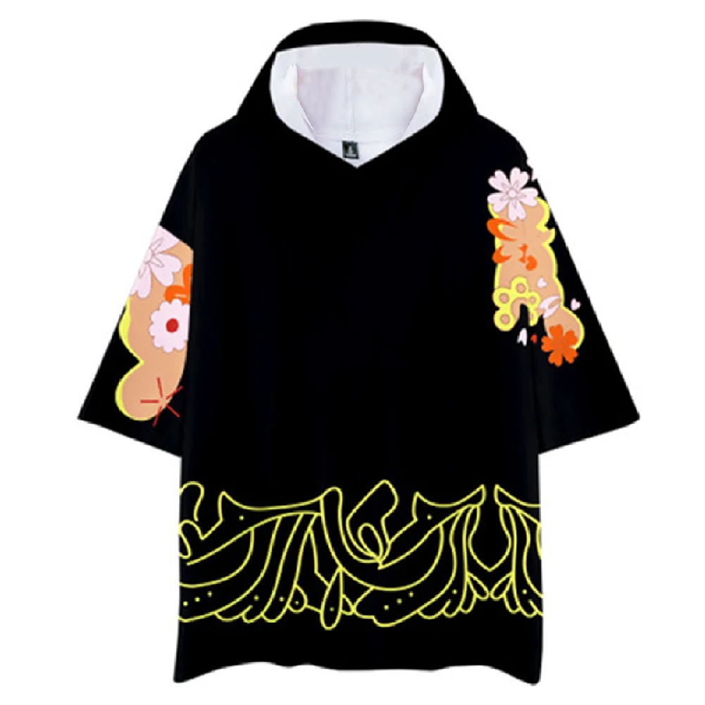 Футболка с капюшоном для мужчин и женщин Повседневная рубашка коротким рукавом 3D