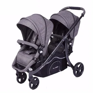 Twin Baby Stroller Light Folding Sitting and Lying Detachable Front and Back of Summer Car for Two Children Baby Stroller 2 In 1