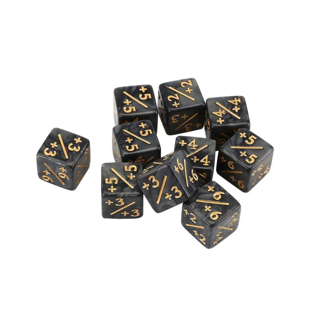 10x кости счетчики 5 положительный+ 1/+ 1& 5 отрицательный-1/-1 для Magic The Gathering настольная игра забавные игры в кости высокое качество