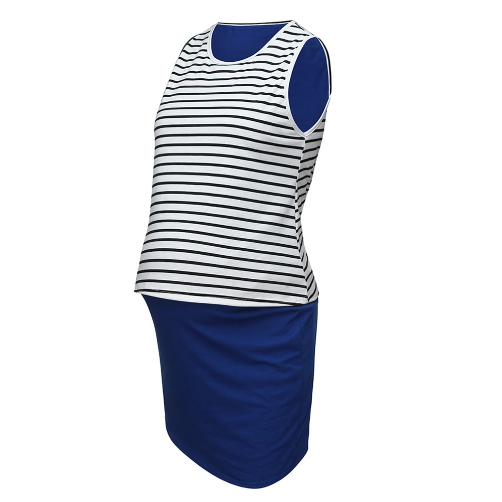 Женское платье без рукавов трапециевидной формы для беременных кормящих