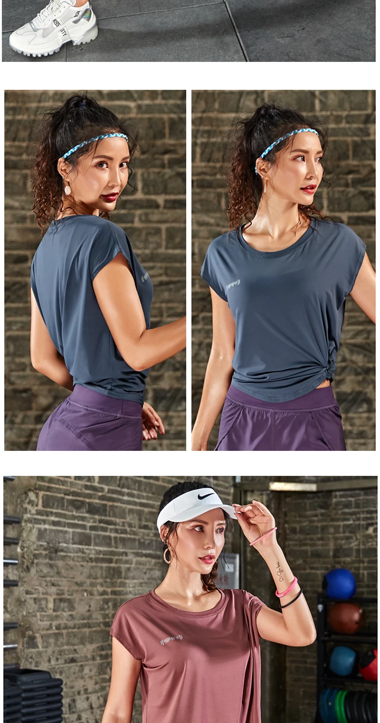 Quick Dry Stretch Slim Fit Yoga Tops Women Sport T Shirt Gym Jerseys Fitness Shirts Yoga Running Dancing Female Cloth