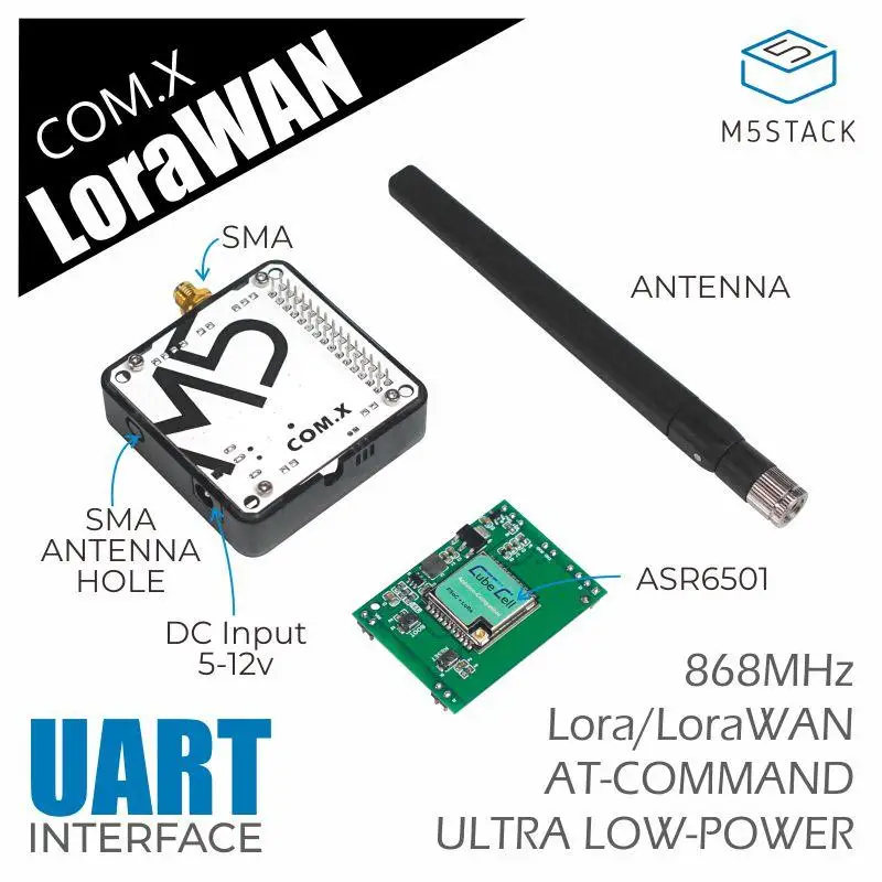 M5Stack Official COM.LoRaWAN Module ESP32 Development communication module 868MHz (ASR6501) Support LoRa Arduino | Компьютеры и офис