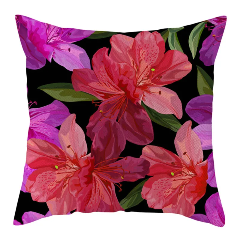 Фуватакчи льняная цветная Цветочная наволочка красная роза розовый Лотос