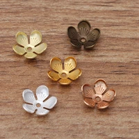mibrow 50pcslot 10mm copper flower bead caps flower filigree spacer bead caps for vintage headdress swaying hairpin jewelry