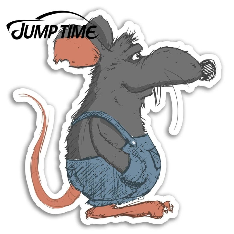 

Jump Time Funny Rat Vinyl Stickers Rodent Mouse Cute Cool Sticker Laptop Car Assessoires Window Decals Car Wrap DIY