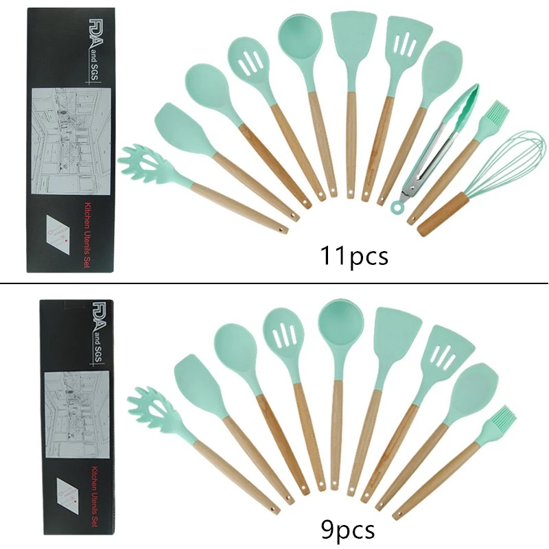 9 шт/11 шт силиконовые наборы для приготовления пищи ложка супа лопатка с