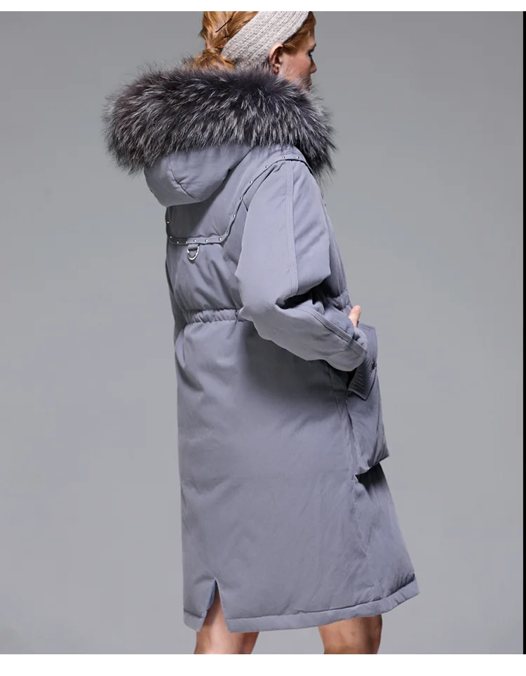

2020 New Collection Women's white duck down Jacket With Rabbit Collar coat Women Winter Coats Windproof Winter Parka overcoats