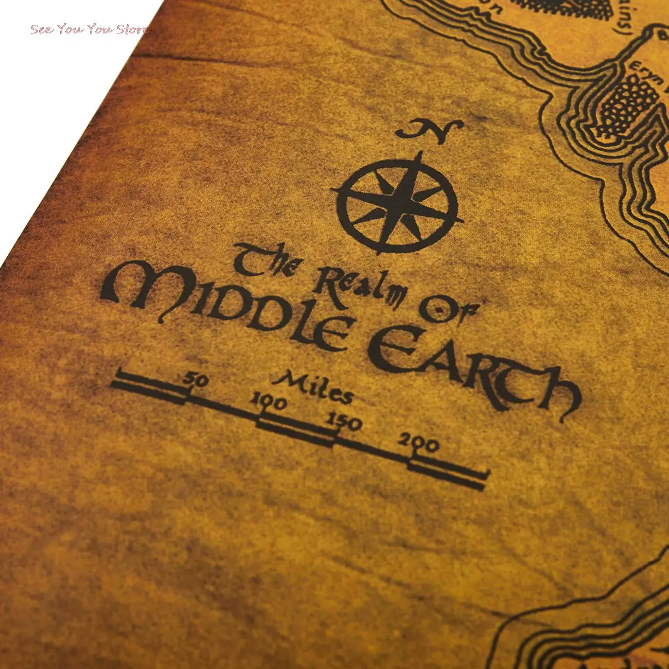 

Top 1 Pc Kraft Paper Posters Of The Rings Middle Earth Map Vintage DIY Room Sticker Decoration Art Wall Painting Wall Sticker