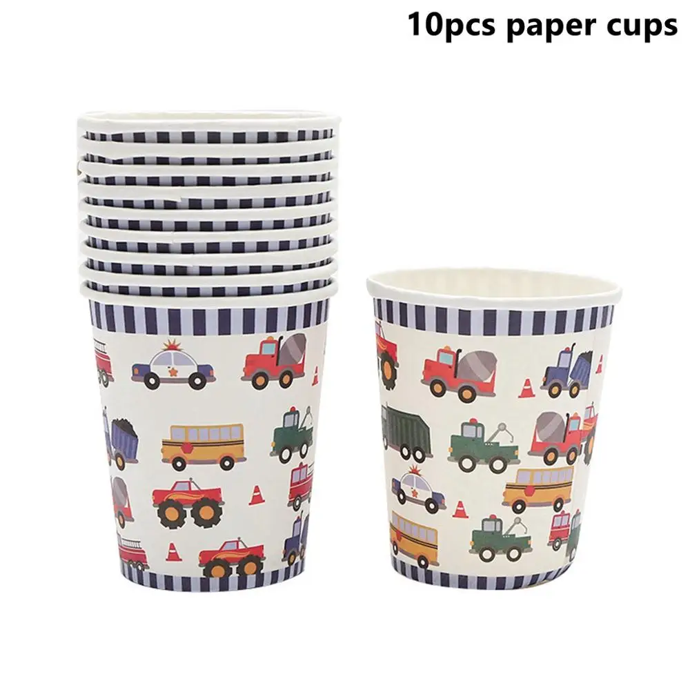 Birthday Cups Taoup счастливый детский день рождения грузовик шары конфетти баллоны аксессуары автомобильные воздушные шары латексные воздушные вечерние украшения для мальчиков сувениры - Цвет: Birthday Cups