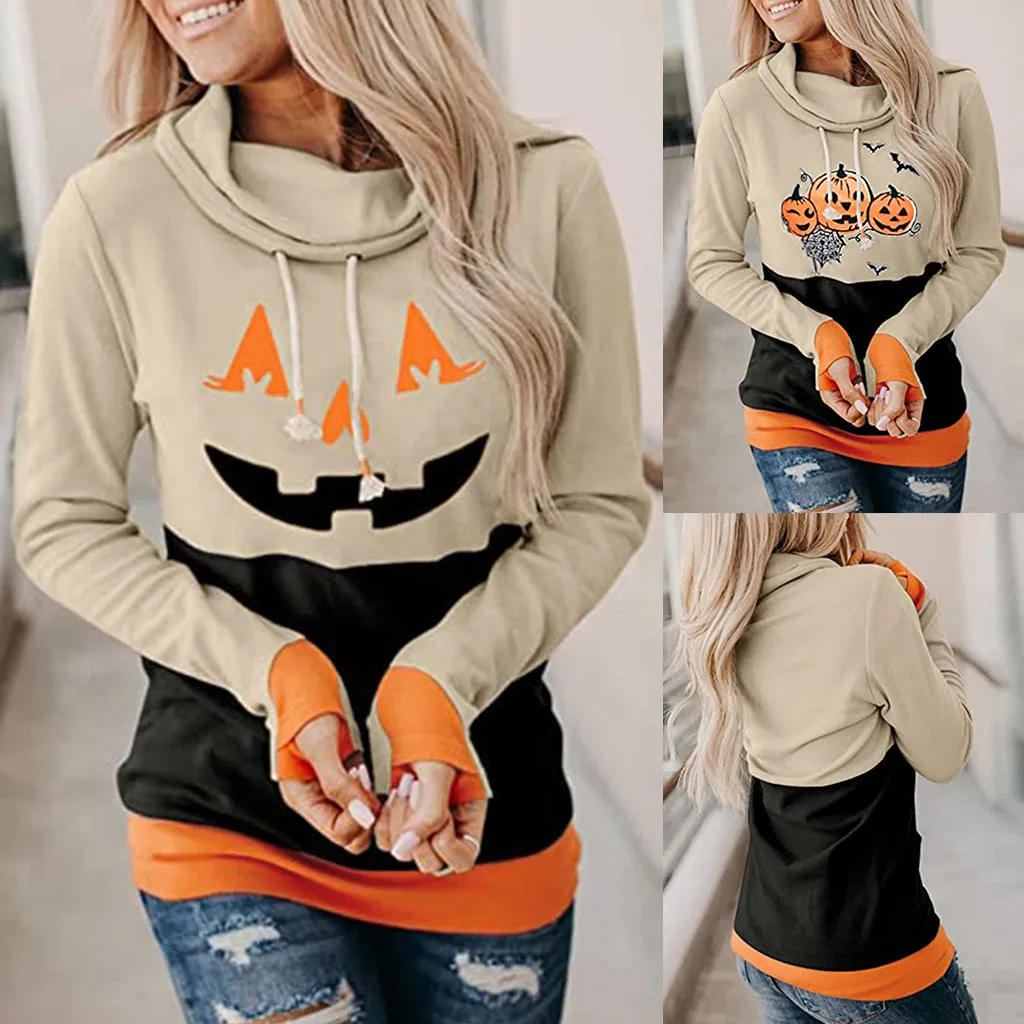 

Women's Halloween Print Long-sleeved Sweatshirt Casual Blouse Pullover