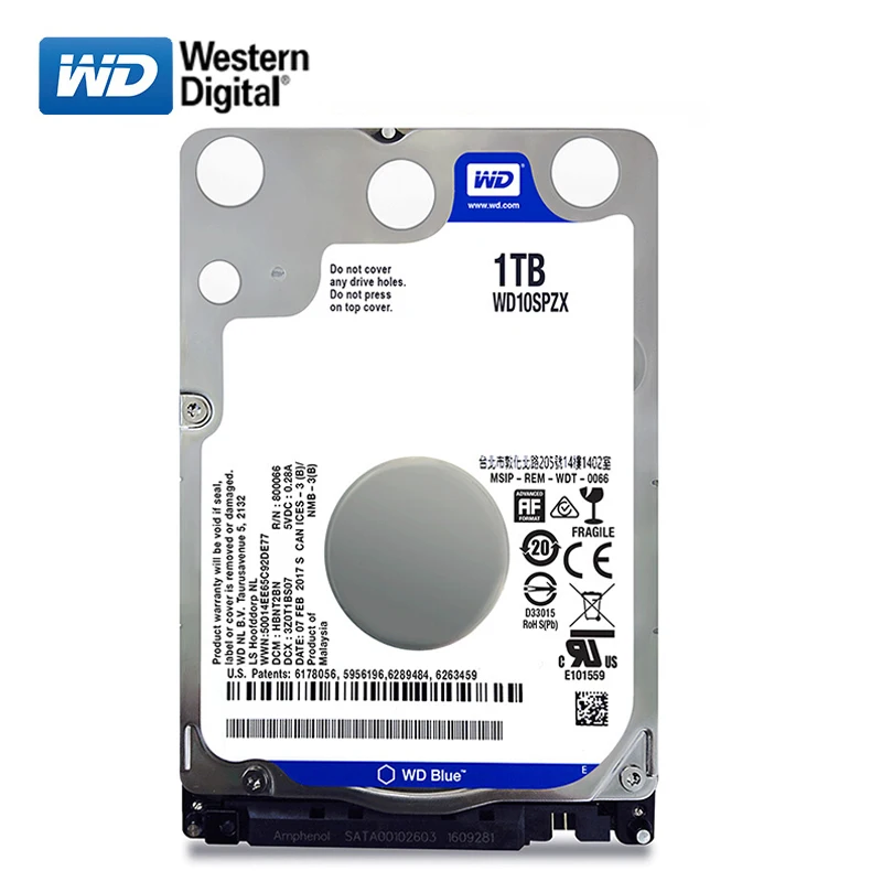 Внутренний жесткий диск WD Brand 1000 ГБ 2 5 дюйма SATA3 1 ТБ HD 6 ГБ/сек. 7200 об/мин 7 мм синий