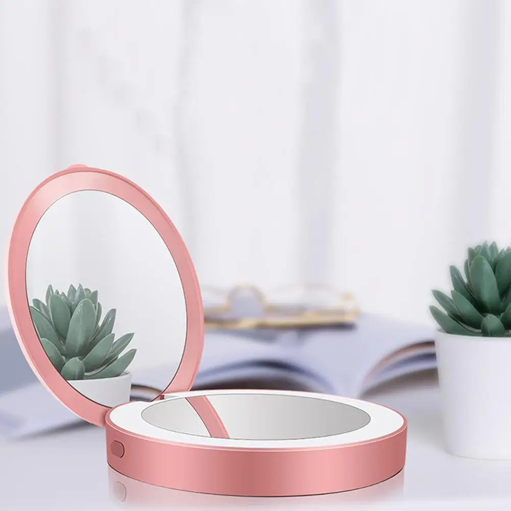 Модный мини светодиодный портативный макияж складной подарок зеркало USB