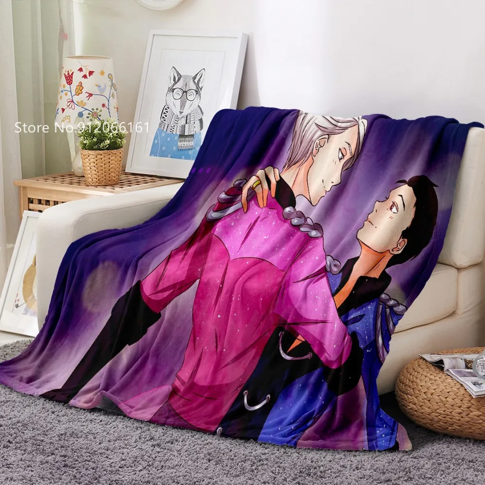 

YURI!!! On ICE Flannel Blanket 3D Print Japan Anime Throw Blanket For Children Kids Fleece Blanket Home Textile Blanket Decor