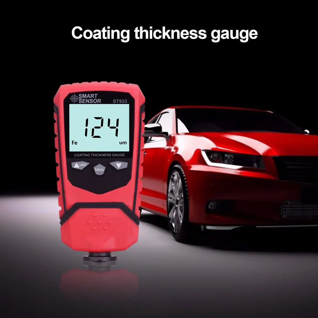 

ST933 Car Digital Film Coating Thickness Gauge Body Paint Lacquer Gauge Varnish Sensor High Precision Thickness Tester
