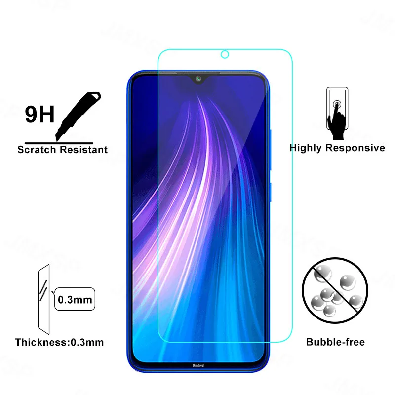 Tempered Glass For Xiaomi Redmi Note 8 8T Pro Protective Glass For Redmi 8 8A S2 Go K20 Camera Lens Film Screen Protector Cover