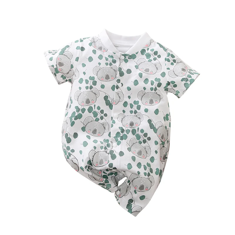 

Newborns Baby Clothes Summer Romper Short Sleeves Cotton Kaola Cartoon Print Boy Girls Jumpsuit