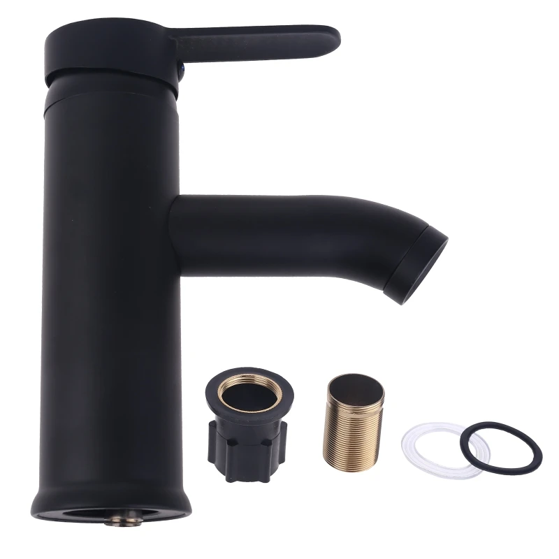 

Black Stainless Steel Paint Faucet Bathroom Basin Sink Faucet Hot Cold Mixer Tap