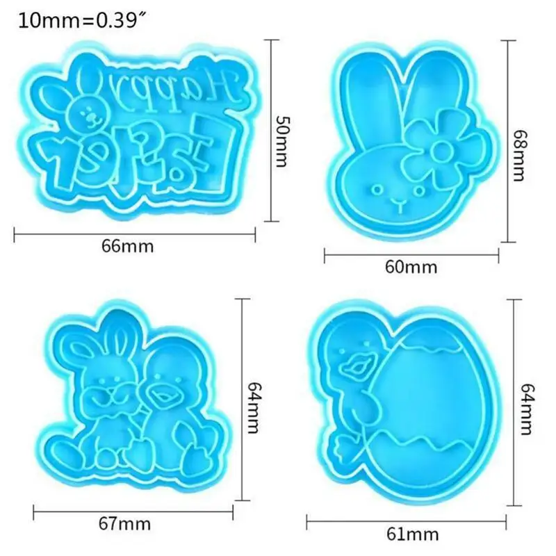 

New Bunny Chick Biscuit Cutting Mould 3d Cartoon Animal Mould Spring Pressing Biscuit Mould Easter Z7M0