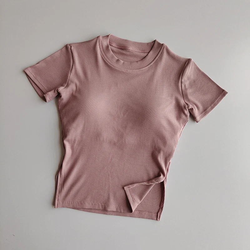 Women Yoga Shirts Padded Sports T-shirt Workout Shirts Running Gym Tops Short Sleeve Fitness Shirt Sport Top Sports Tee Female