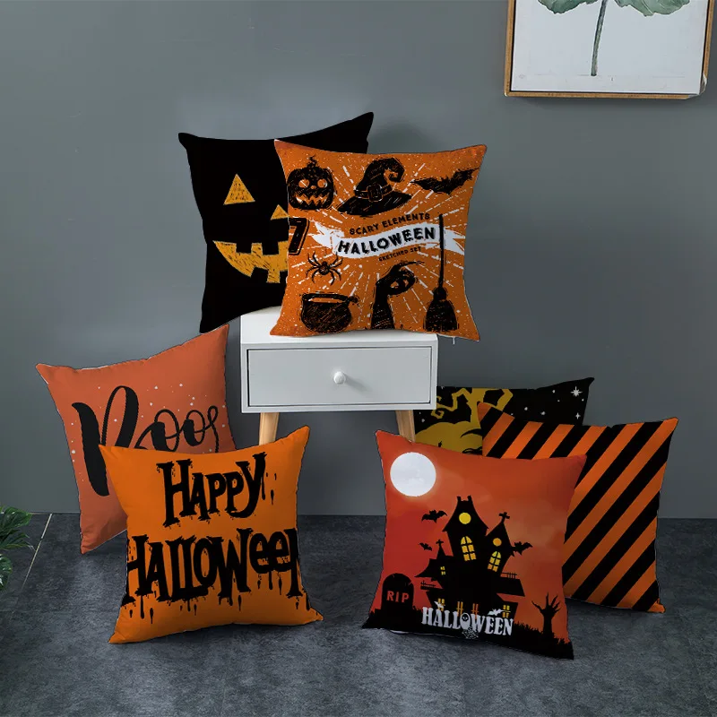 

Halloween Decoration For Home Cartoon Pumpkin Bat Ghost Pillowcase Horror Halloween Party Supplies Accessories Haloween Ornament