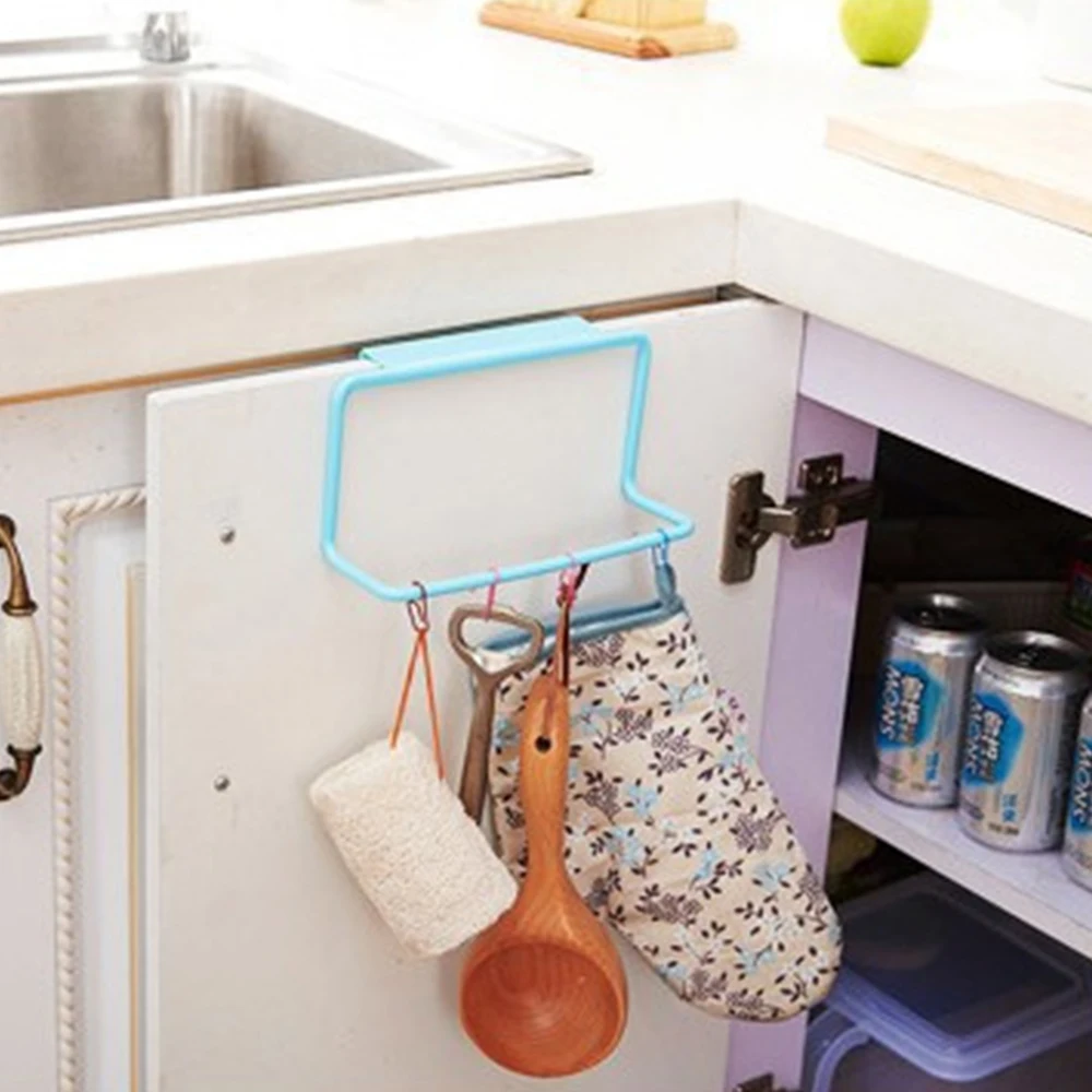 

Cabinet Hanging Towel racks Door high Kitchen Shelf Wash Cabinet Hanger Bathroom Accessories Hook Storage Kitchen Accessories