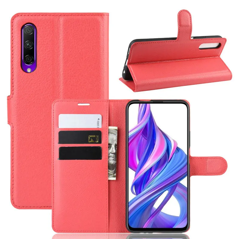 Роскошный кожаный чехол книжка для Huawei Honor 9X Pro Китай &ltбез отверстия отпечатков