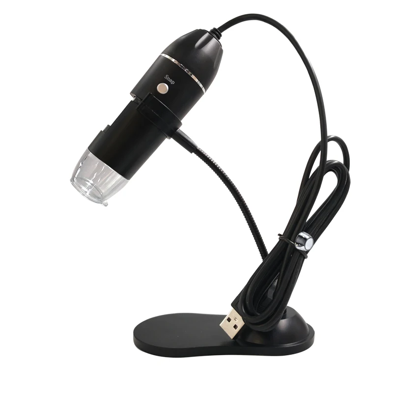 1000X HD Digital USB Microscope Handheld Portable Digital Microscope USB Interface Electron Microscopes with 8 LEDs with Bracket - Color: Metal bracket 2
