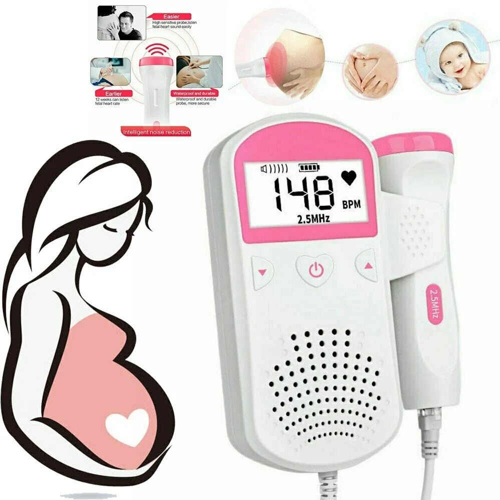 

Fetal Doppler 2.5M Prenatal Baby Heart Rate Detector Sonar Doppler Stethoscope Pregnant Home Women Doppler Fetal Monitor